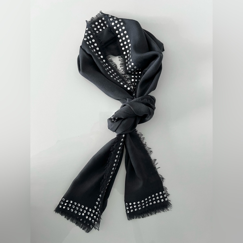 Gray Scarf with Silver Studs